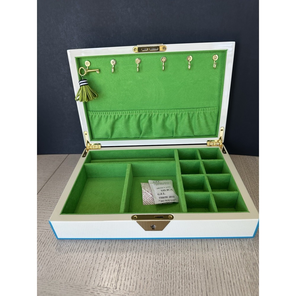 Jonathan Adler Lacquer Jewelry Box Blue Green – New Factory Sealed in Package - Picture 4 of 11